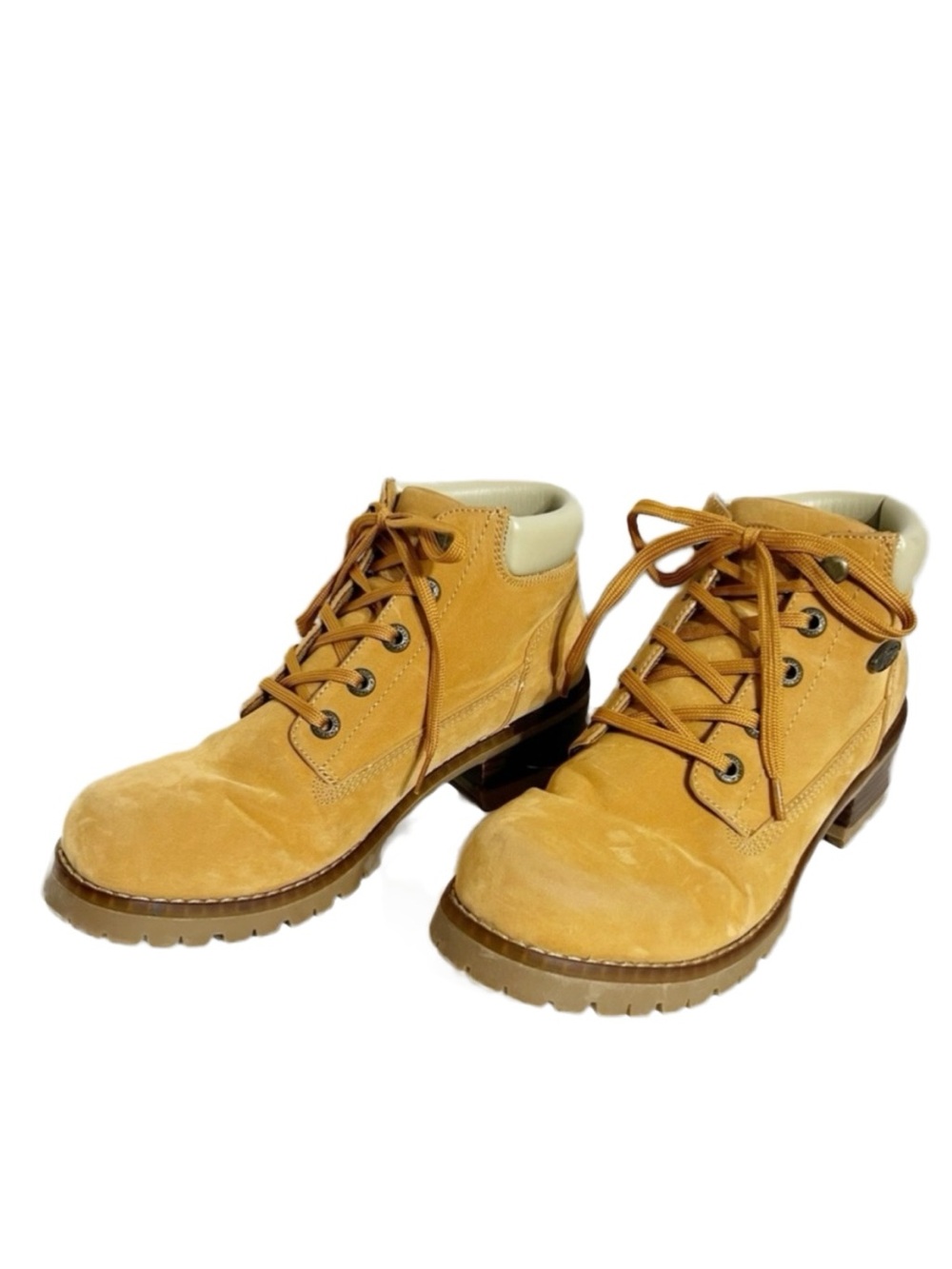Lugz Flirt Flexastride Chunky Faux Leather Lace Up Boots Stacked Block Heel 10
